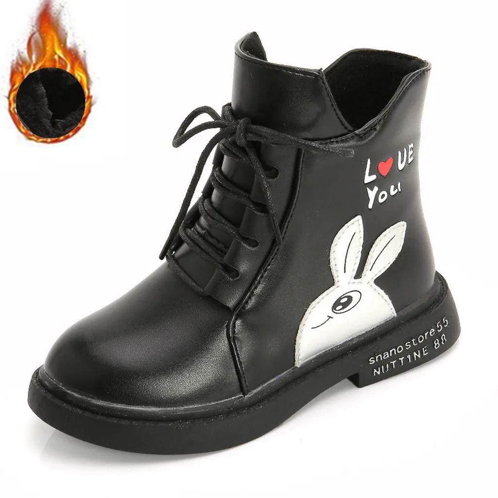 winter boots Children Baby toddler girl boots princess Cartoon Shoes Leather Winter Cotton Warm winter boots kids#Y3