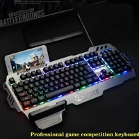 pk 900 gaming keyboard with metal phone holder metal panel computer keyboard suitable for mobile phone windows pc gamers