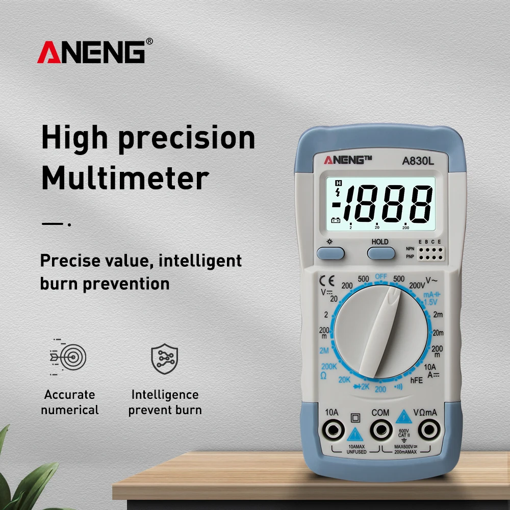 ANENG A830L мультиметр цифровой тестер мультиметр multimeter мультиметры транзистор тестер мултиметр multimetr digital multimeter tester мини мультиметр транзисторов lcr meter esr конденсаторов мултиметор meter