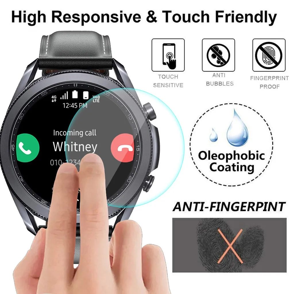 

For Samsung Galaxy watch 3 45mm Screen Protector Clear Bubble Free Anti-Scratch Soft Clear Protective Film Guard Smart Accessory