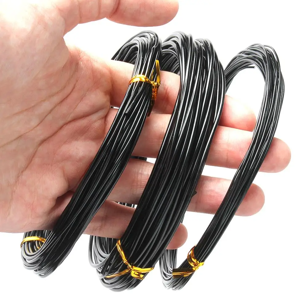 3 роллы анодированный алюминиевый сплав черный провод для бонсай Ремесло Сад 1 0