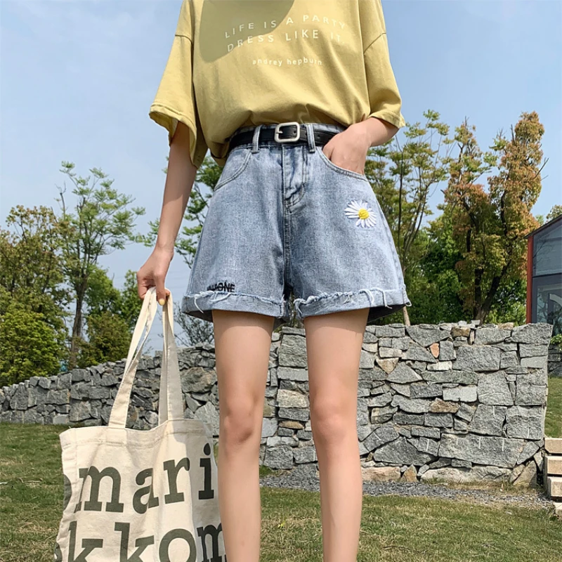 Шорты женские джинсовые V-hanver универсальные повседневные приталенные из денима с