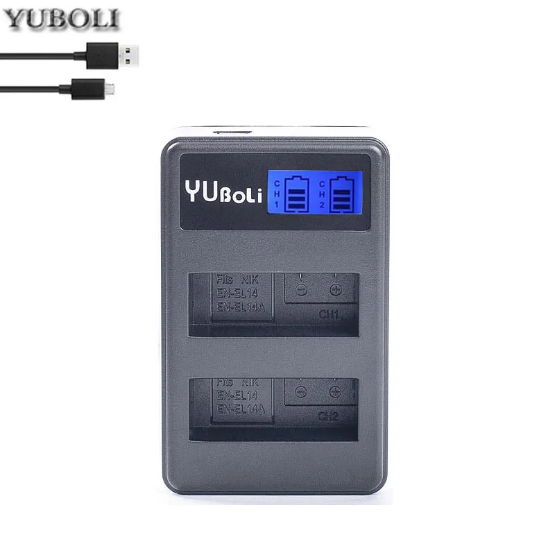 charger only 2x EN-EL14 EN-EL14a ENEL14 EL14 EL14A Батарея для Nikon P7800, P7700, P7100, P7000, D5500, D5300, D5200, D3200, D3300, D5100, D3100, Df - Цвет: charger only