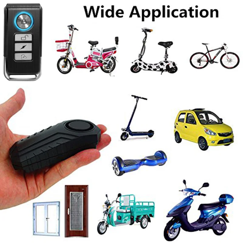 

113dB Wireless Anti-Theft Vibration Motorcycle Bicycle Waterproof Security Bike Alarm with Remote HA