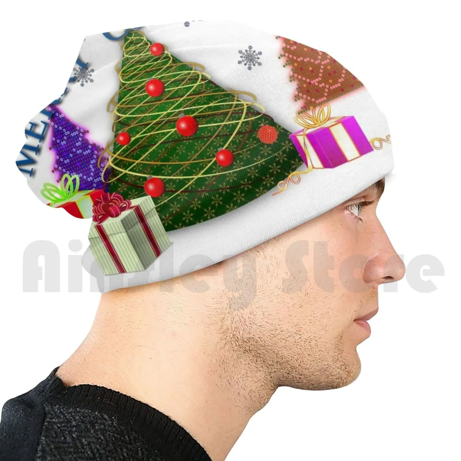 Рождественская Шапка бини 2015 с принтом сделай сам подушка Johndsmith Санта елка