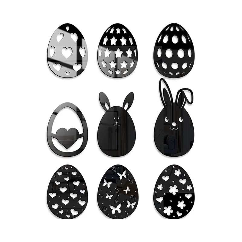 

9pcs/set Cartoon Animal Rabbit Stereo Acrylic Mirror Sticker Bedroom Living Room Decor Cute Mirror Wall Sticker Wallpaper