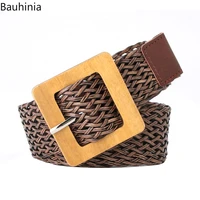 bauhinia brand 1053 5cm simple retro ladies knitting needle buckle belt wooden buckle head decorative dress woven belt