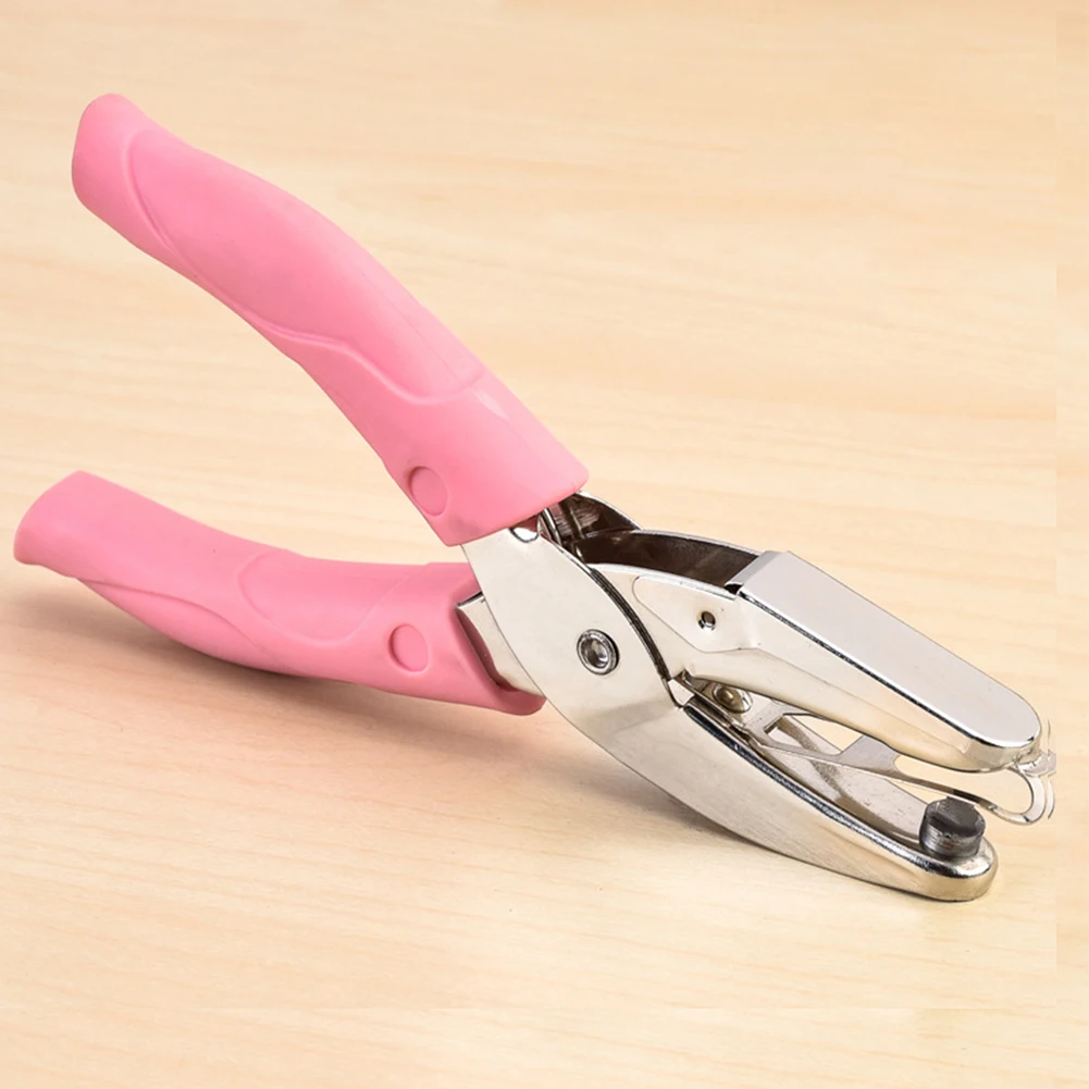 

DIY Multifunctional Home School Handheld Portable With Soft Grip Stationery Paper Puncher Circle Hole Office Cardmaking Craft