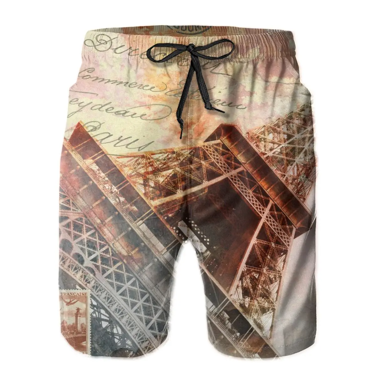 

Men Beach Shorts Quick-drying Men Swimming Trunks Eiffel Tower Paris Art Men Swimwear Swimsuit Beachwear Beach Bathing Shorts