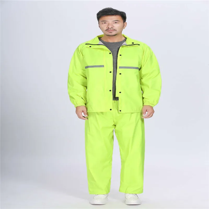 

Waterproof Riding Split Raincoat Set Electric Car Raincoat Men Women Riding Rain Reflective Strip With Fleece Thickened