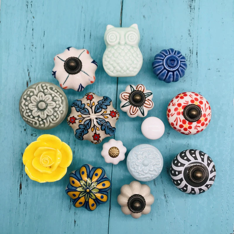 Ручки для шкафа ручной работы разноцветные керамические ручки дверей-1 шт. с