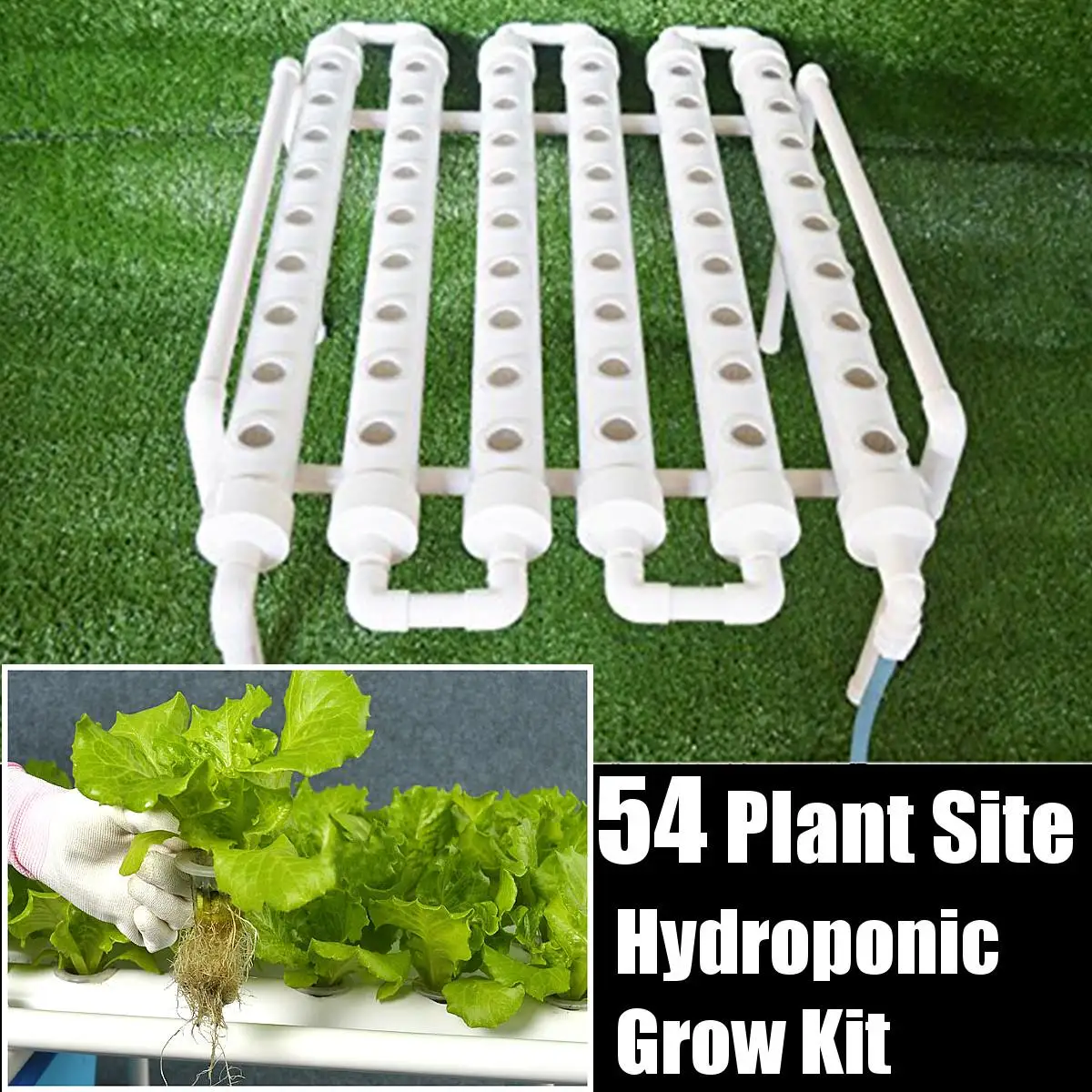 54 Holes Hydroponic Piping Site Grow Kit Deep Water Culture Planting Box Gardening System Nursery Pot Rack 220V | Дом и сад