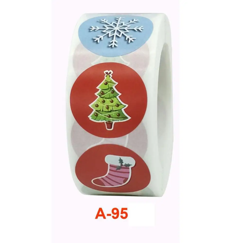 Наклейки-этикетки 500 шт. милые Мультяшные животные Рождество снеговик Санта