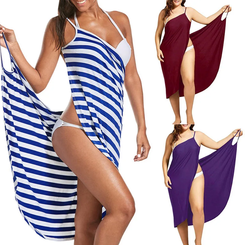 Модные Женские однотонные пляжные летние платья 2019 повседневное сексуальное