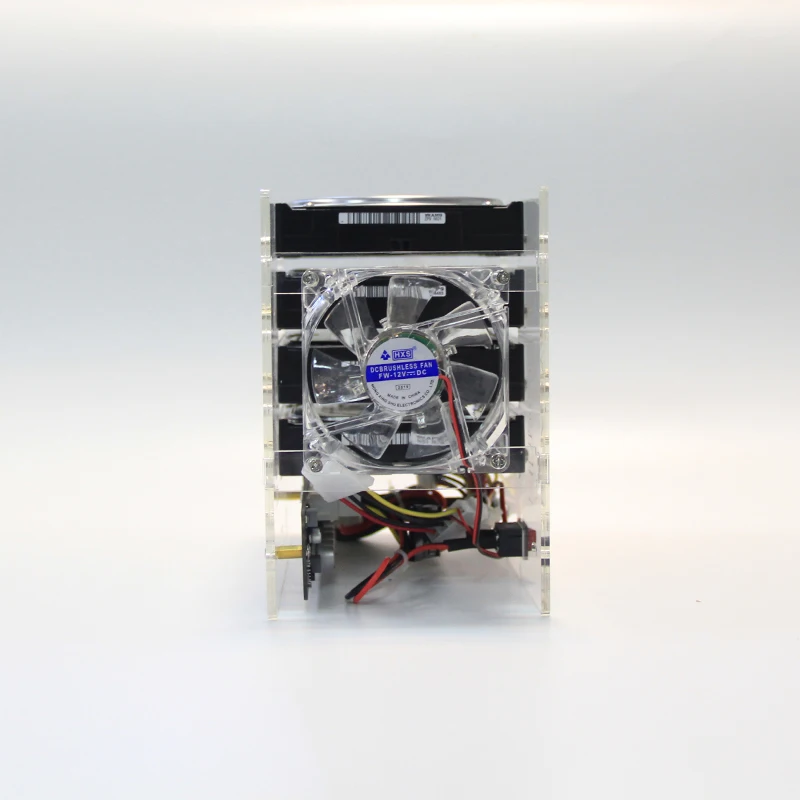 DIY Hard Disk Expansion Bracket - HDD 3.5 NAS 4 Disk External Racks - Power Supply Support - Transparent Acrylic Rack image 3
