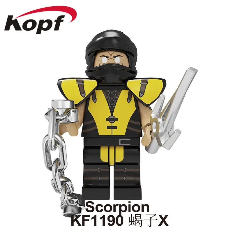 Строительные блоки Mortal Kombat кирпичи Sub-Zero Джони Кейдж Горо Шао Кан Барака Jax Kitana Фигурки игрушки подарок для детей KF6108 - Цвет: KF1190 Without Box
