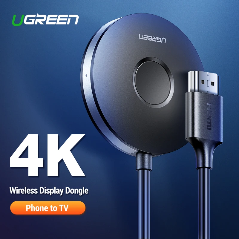 Беспроводной приемник Ugreen HDMI с дисплеем Wi Fi 4K для iPhone Mac iOS Android и ТВ|SmartTV-стики