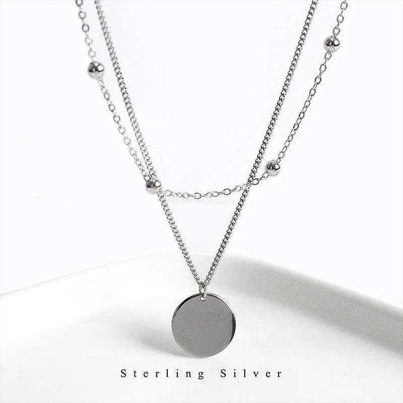 Женское Ожерелье с кулоном ZOBEI минималистичное колье чокер из настоящего серебра