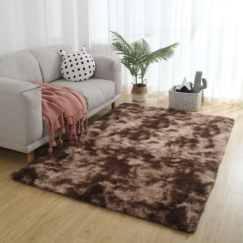 

Plush Carpet Tie Dyeing Anti-slip Floor Mats Water Absorption Carpet Soft Comfort Classic Living Room Bedroom Plush Rugs