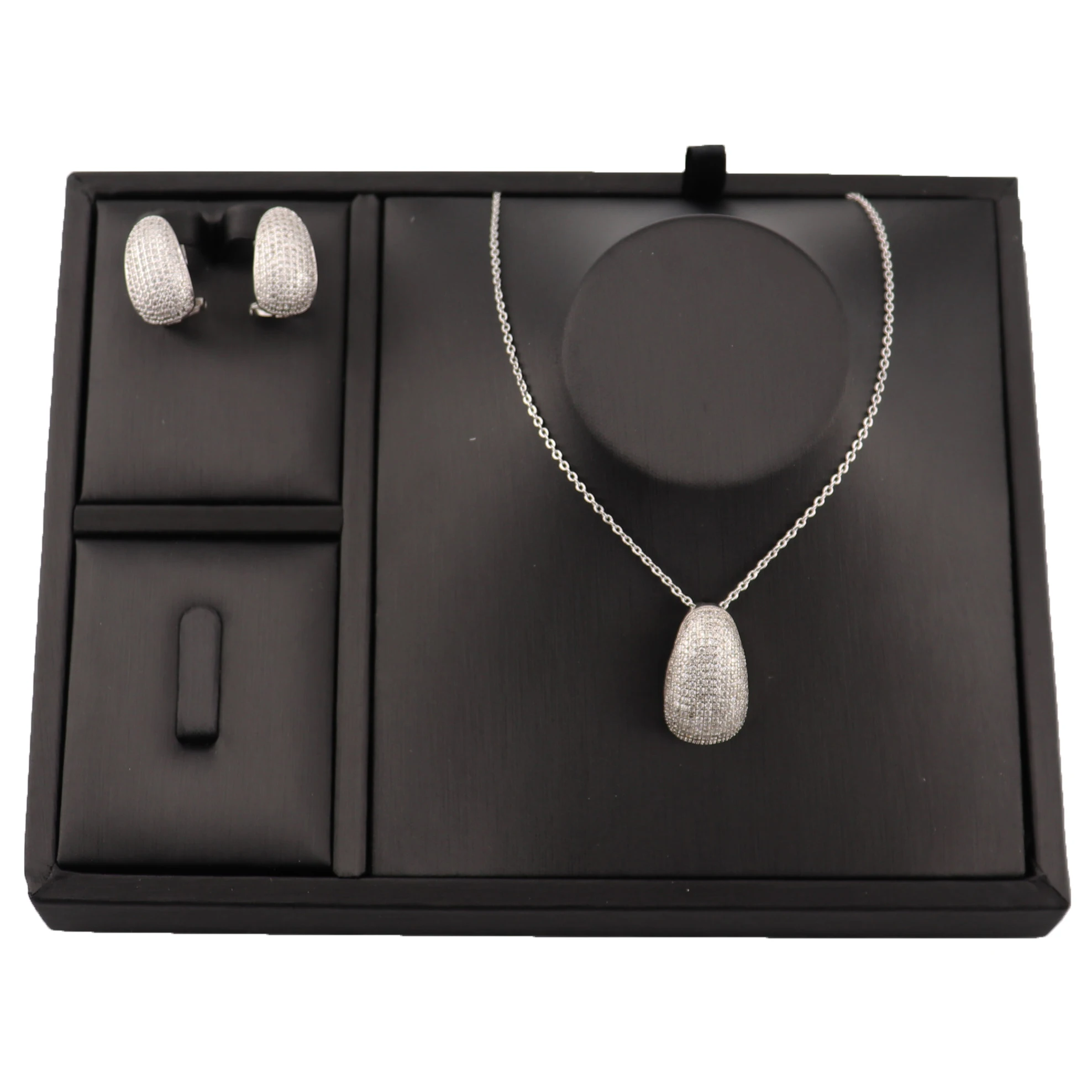 Роскошное классическое модное простое медное ожерелье с полным цирконием набор