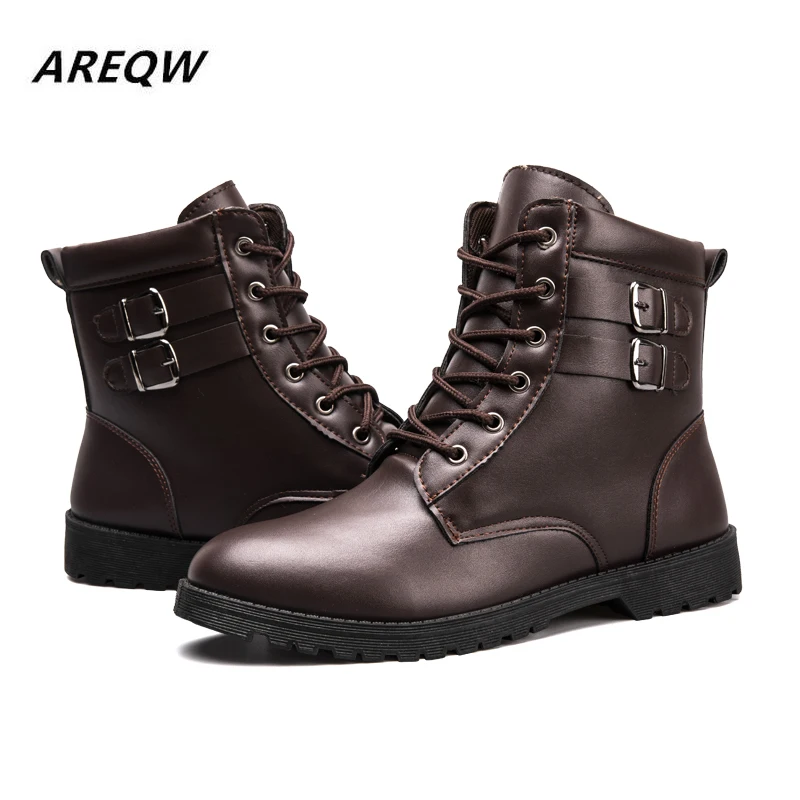 2019 г. Весенне осенние однотонные мужские повседневные ботинки на высоком каблуке