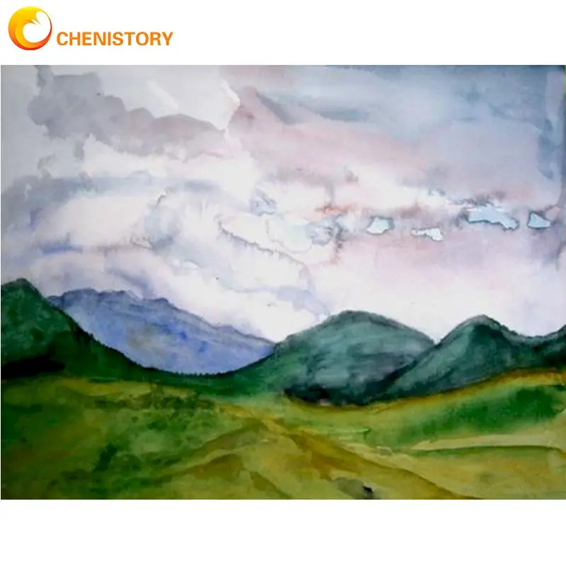 

Набор масляных красок CHENISTORY, картина по номерам, для горного ландшафта, ручная роспись, уникальный подарок для взрослых, 60x75 см, декор в рамке