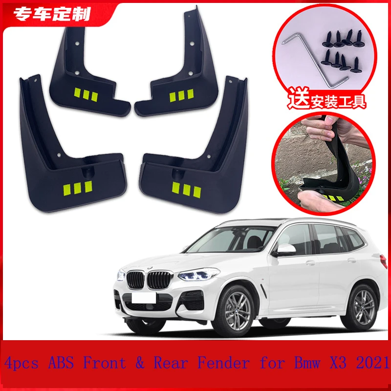 

High-quality 4pcs ABS Front & Rear Fender for Bmw X3 2021 Car Mud Flaps Splash Guard Mudguard Mudflaps Accessories