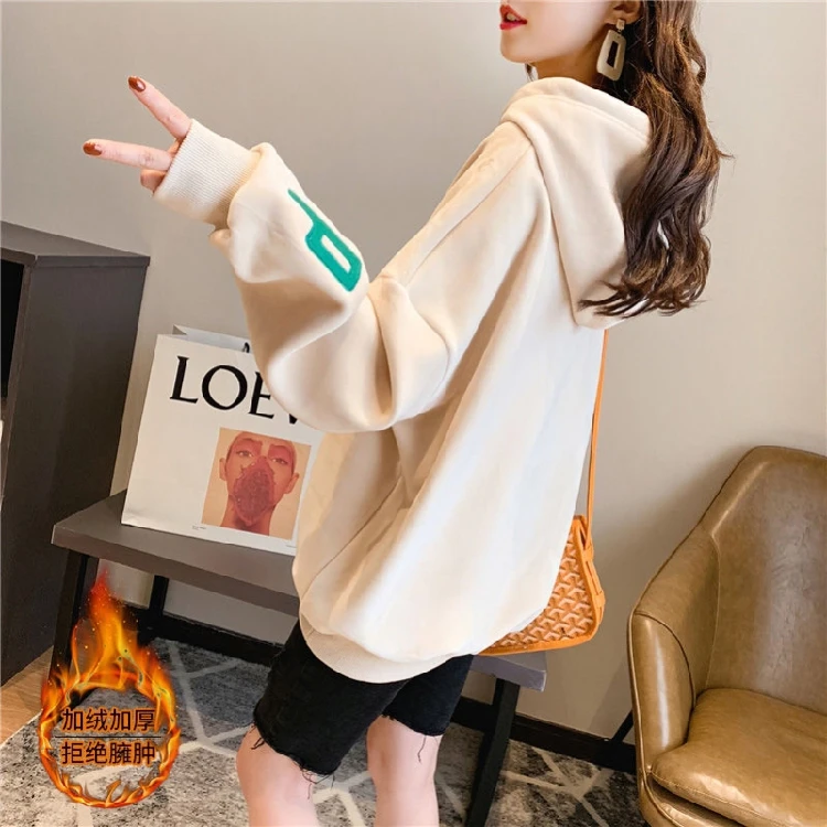 Timis ли золото бархатные толстовки с капюшоном изображением для Женская