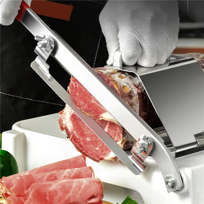 Rebanador de carne de aleaci&oacute;n + acero inoxidable, utensilio de cocina, grosor ajustable, Manual, para el hogar-0