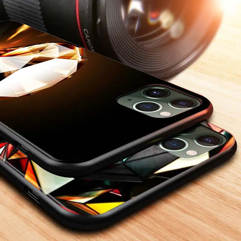 

Flash Diamond For Apple iPhone 12 Pro Max Mini 11 Pro XS Max X XR 6S 6 7 8 Plus 5S SE2020 Black Phone Case