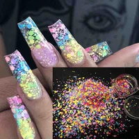 nail sequins nail foil mix shining 3d nail decoration sparkly laser holographic glitter flakes nail flakes mix shining glitters