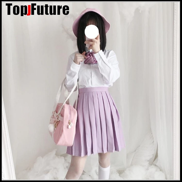 Весенняя фиолетовая школьная форма для косплея свитер девочек женская вязаная