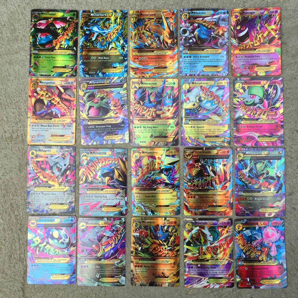 Takara Tomy Pokemon GX EX Мега Сияющие карты 3D Флэш карта покемона коллекционный Подарок детская игрушка