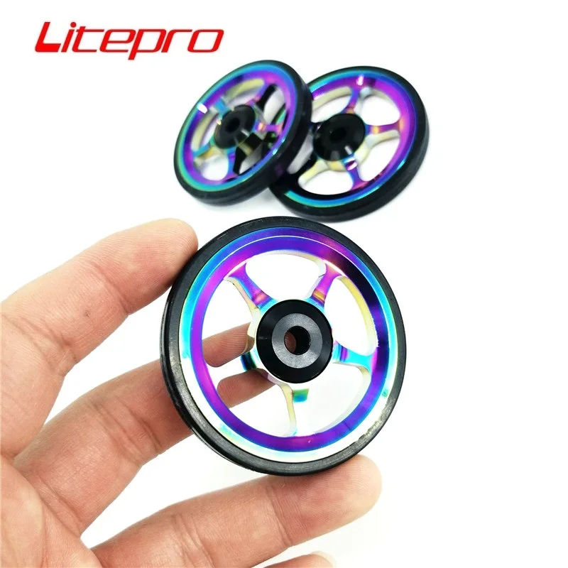 

Складная задняя стойка Litepro для велосипеда Brompton, легкое колесо из алюминиевого сплава, разноцветное легкое колесо с металлическим покрытие...