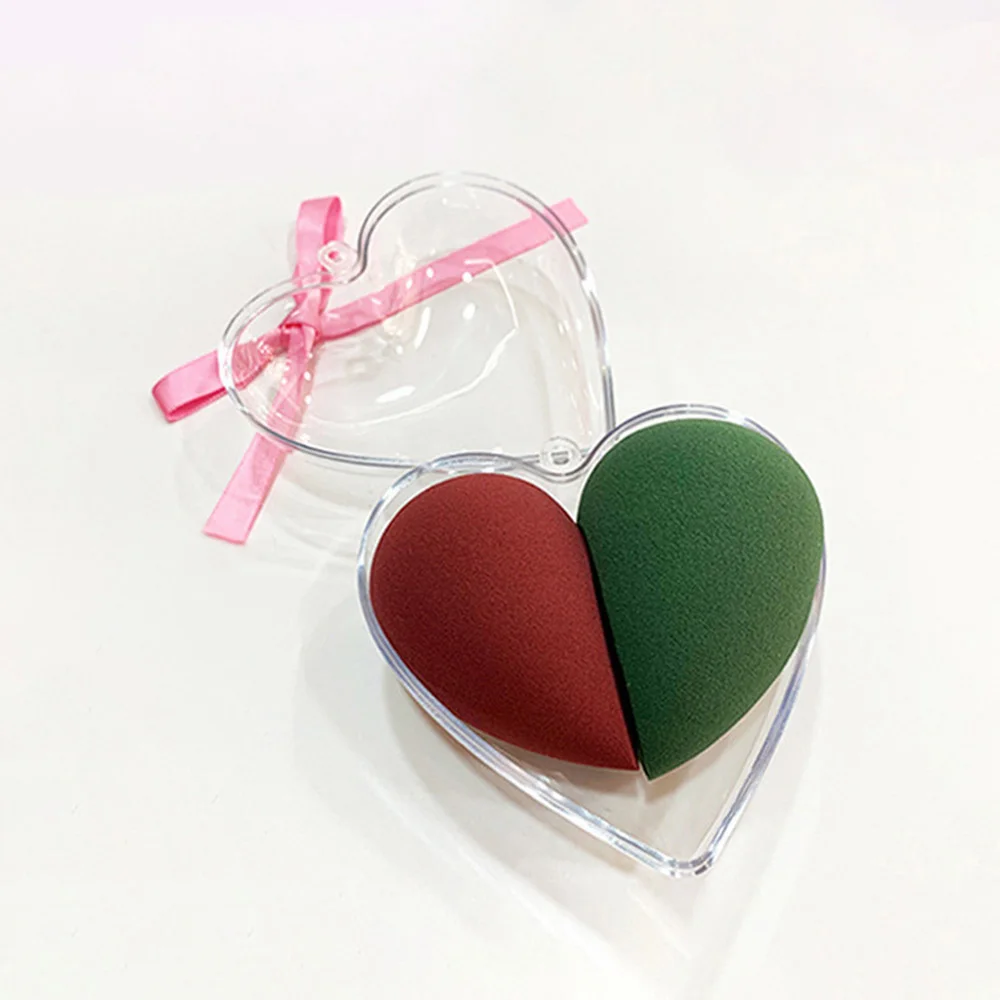 2 шт. сердце образный спонж для макияжа яйцо Мокрый Сухой Красота тональный крем