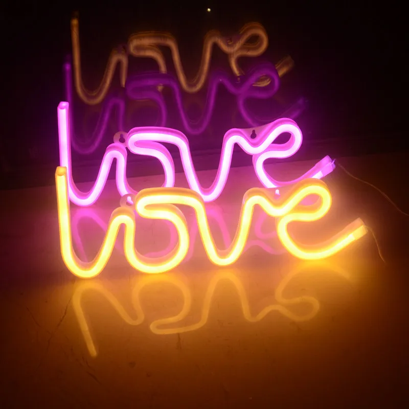 

Светодиодный неоновый светильник в форме сердца, лампа с питанием от USB, двойное украшение для свадьбы, Дня Святого Валентина, дня рождения, ...