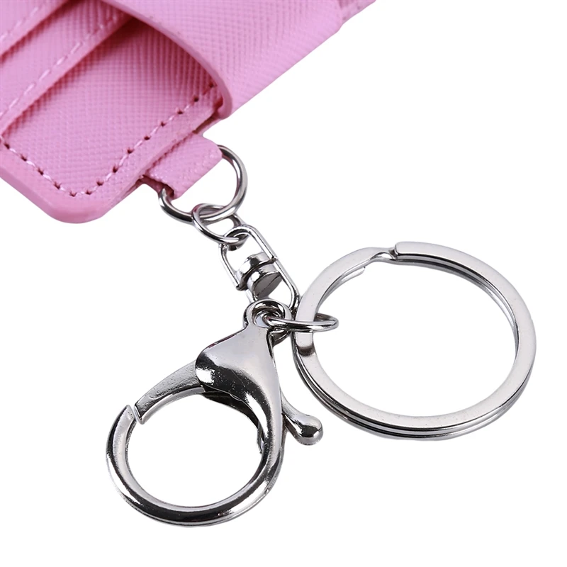 

PU Transparent Retractable Card Holder Girl Student Clear ID Card Pass Cover Keychain Women Badge Card Case New