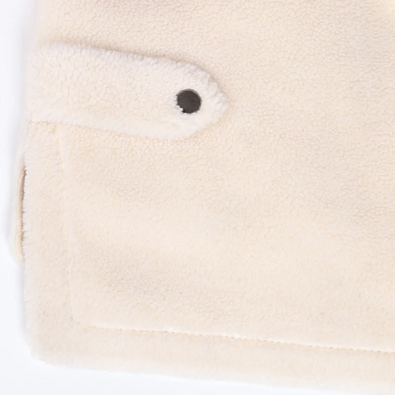 Куртка женская зимняя короткая теплая из искусственной овечьей кожи с длинным