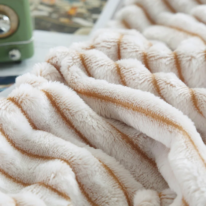 Green Stripe Blanket Bedding Sheet Queen King Travel for Bed Adult Bedspread Sofa Throw |