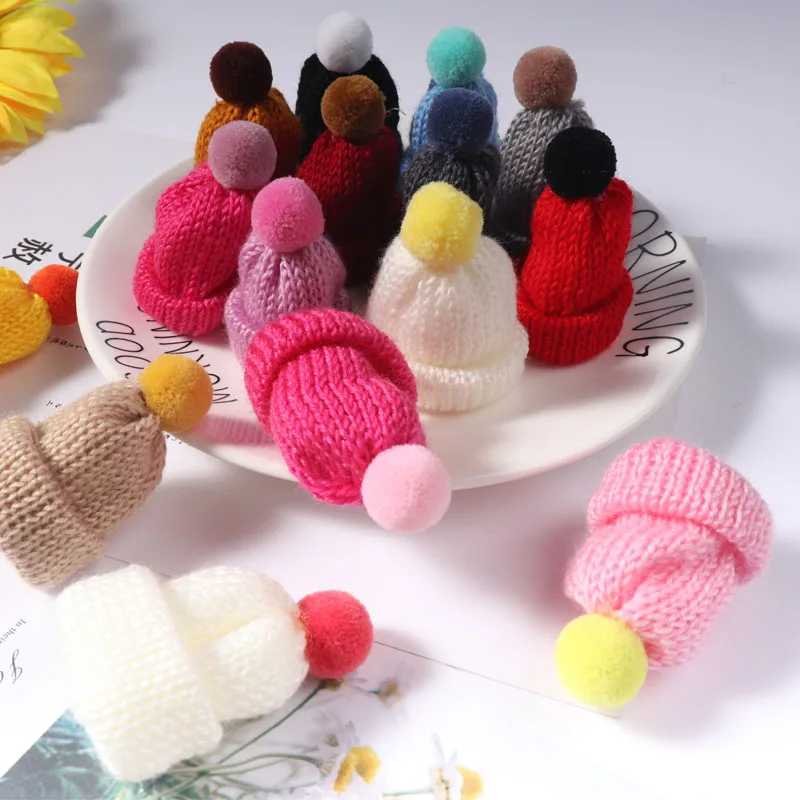2 шт мини Красочные шерстяные вязаные шапки для волос брошь булавки женщин мужчин