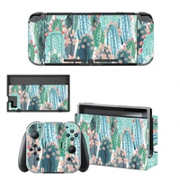 vinyl skin screen sticker anime cactus skins protector for nintendo switch ns console controller stand holder dock sticker