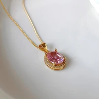 korean simple 925 sterling silver zircon pendant necklace for women locket statement clavicle gold chain western fine jewelery