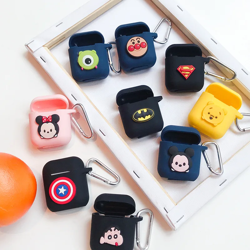 Силиконовые чехлы Marvel Железный человек Капитан Америка для Airpods 1/2 защитный чехол