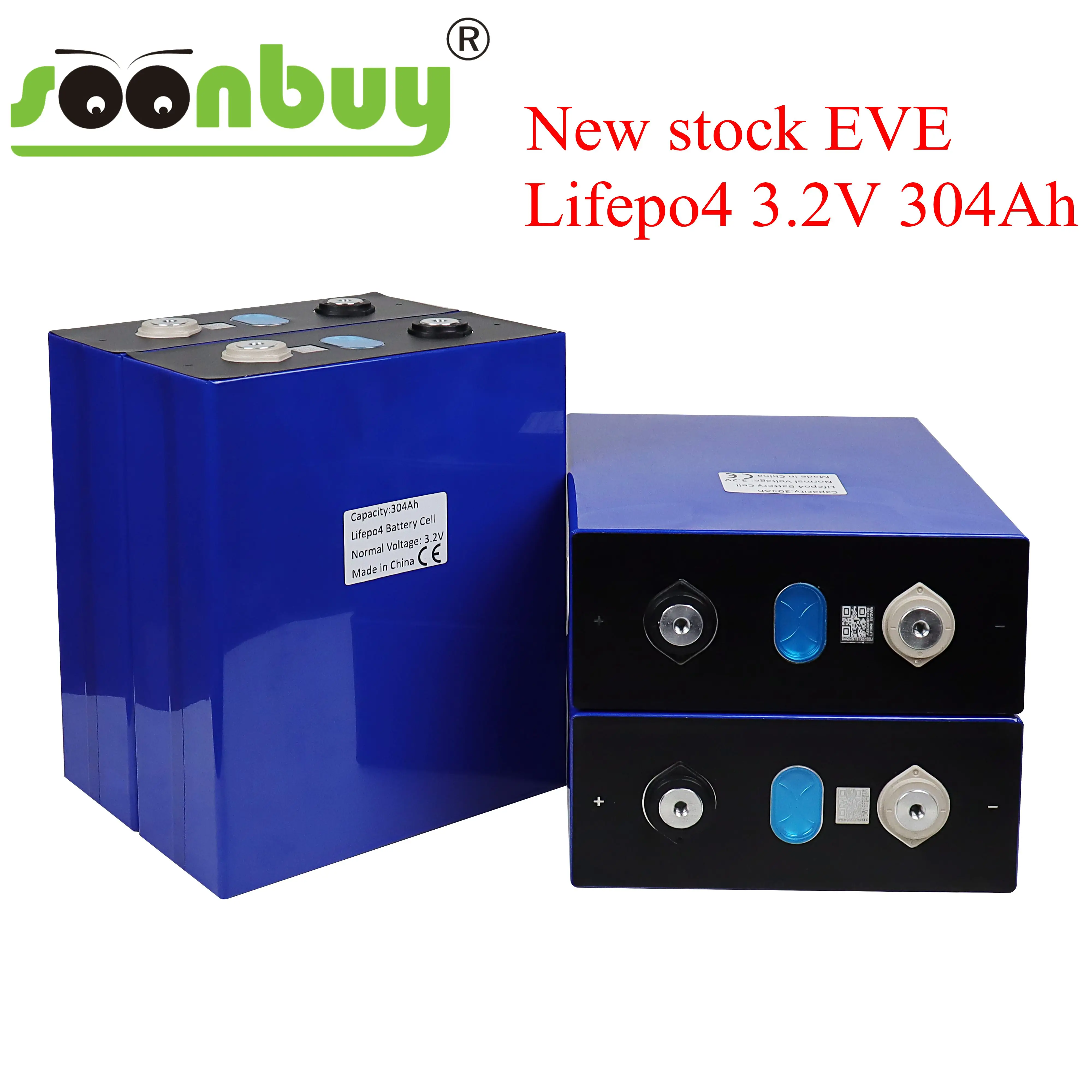 

100% 2021 Новое поступление, EVE 3,2 V 304Ah 310Ah призматическая батарея 12V Lifepo4 для систем солнечной энергии