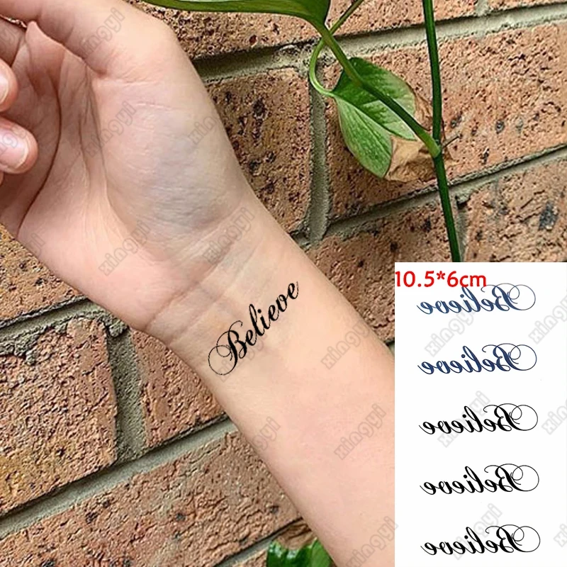 Наклейки-тату на английском языке с надписью Miss or Believe | Красота и здоровье
