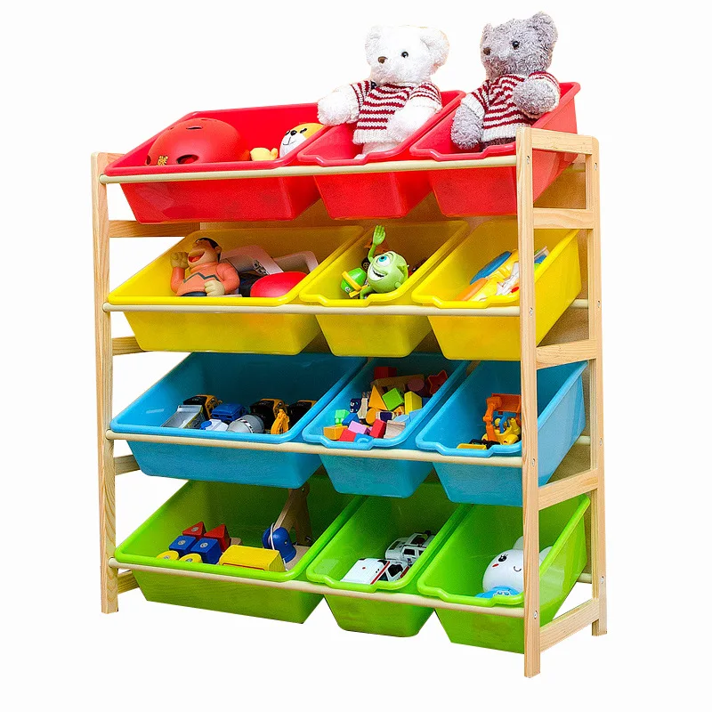 

Стеллаж для хранения детских игрушек из твердой древесины, шкаф для хранения игрушек для детского сада, детская книжная полка, многоярусная...