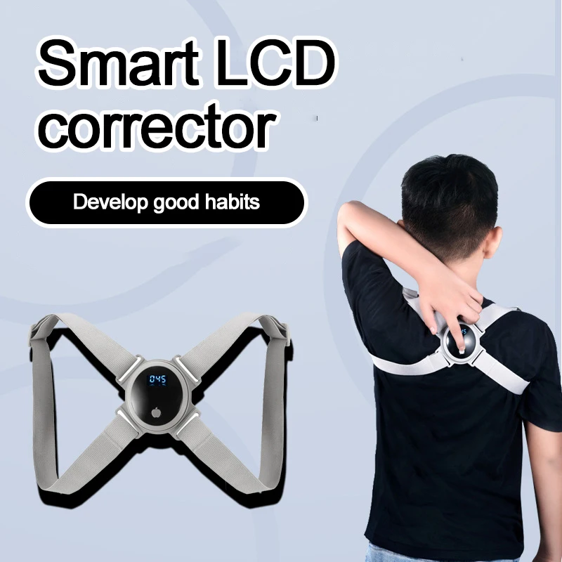 

Регулируемый умный Корректор осанки для спины, умный бандаж для спины, поддерживающий пояс, ремень для тренировки плеч, коррекция позвоночн...