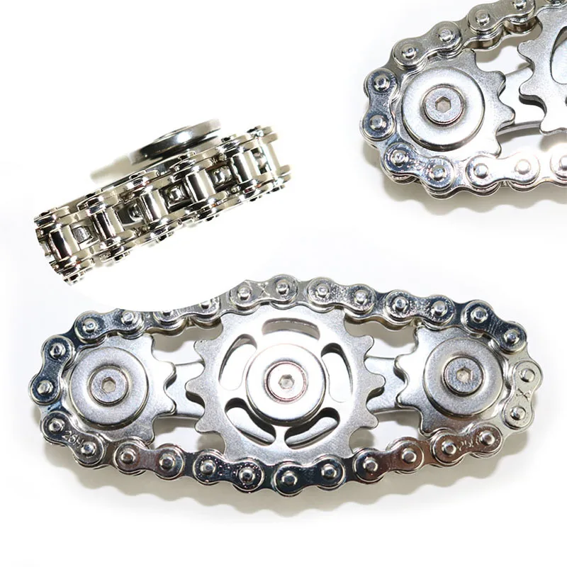

New Metal Gear Chain Fidget Spinner Toys Adult Office Autism Decompression Gyroscope Toys Children Antistress Hand Spinner Gifts