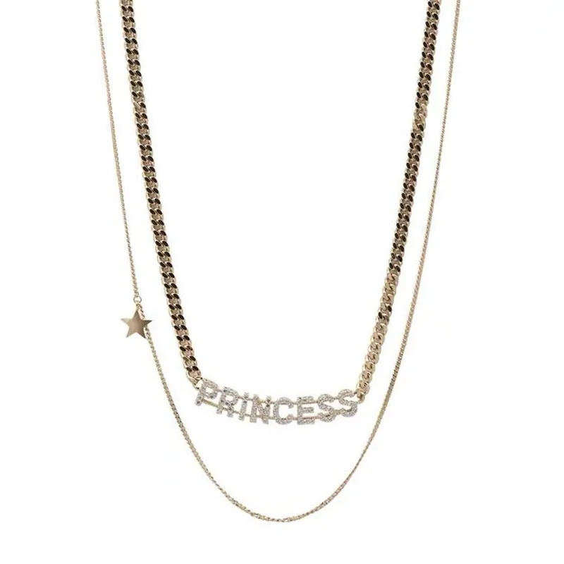 

Double Layered Letter Necklace Women's Simple Long Clavicle Chain Autumn And Winter New Temperament Necklace Airplane Necklace