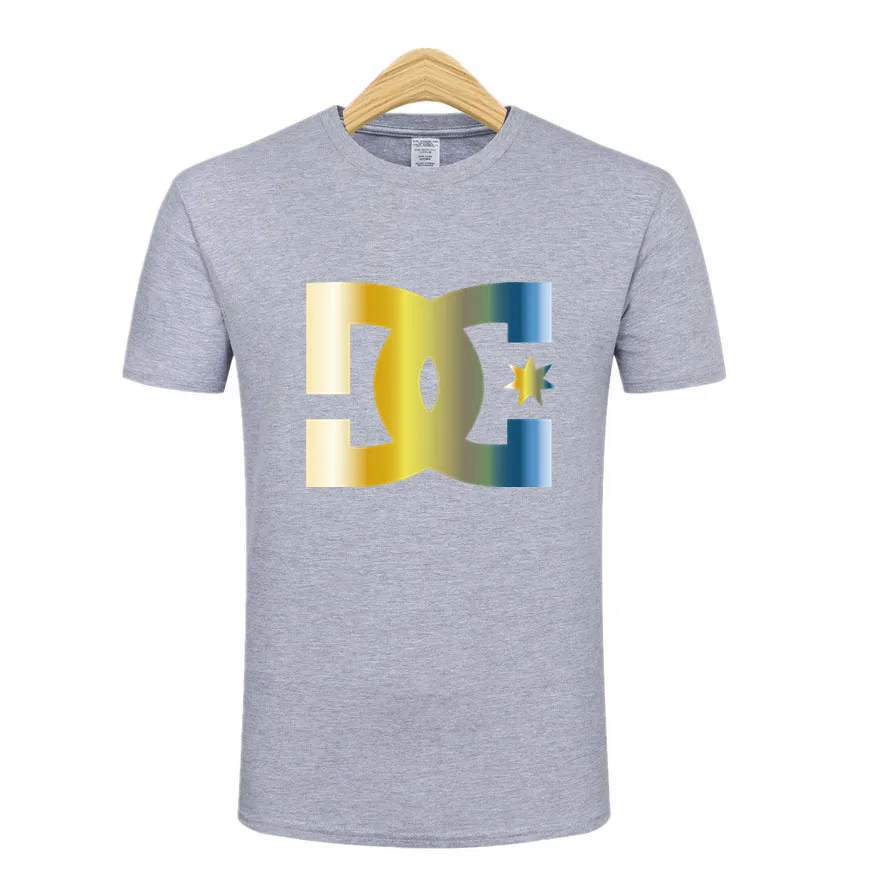 

New men's casual sports round neck T-shirt solid color printing sports pullover sports creative Harajuku style O-shirt